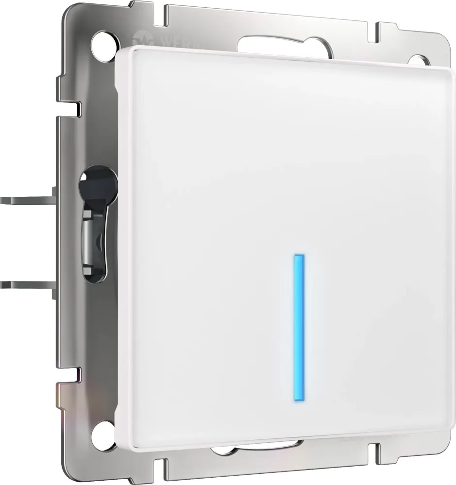 Сенсорный выключатель одноклавишный Умный дом с Wi-Fi (белый)
