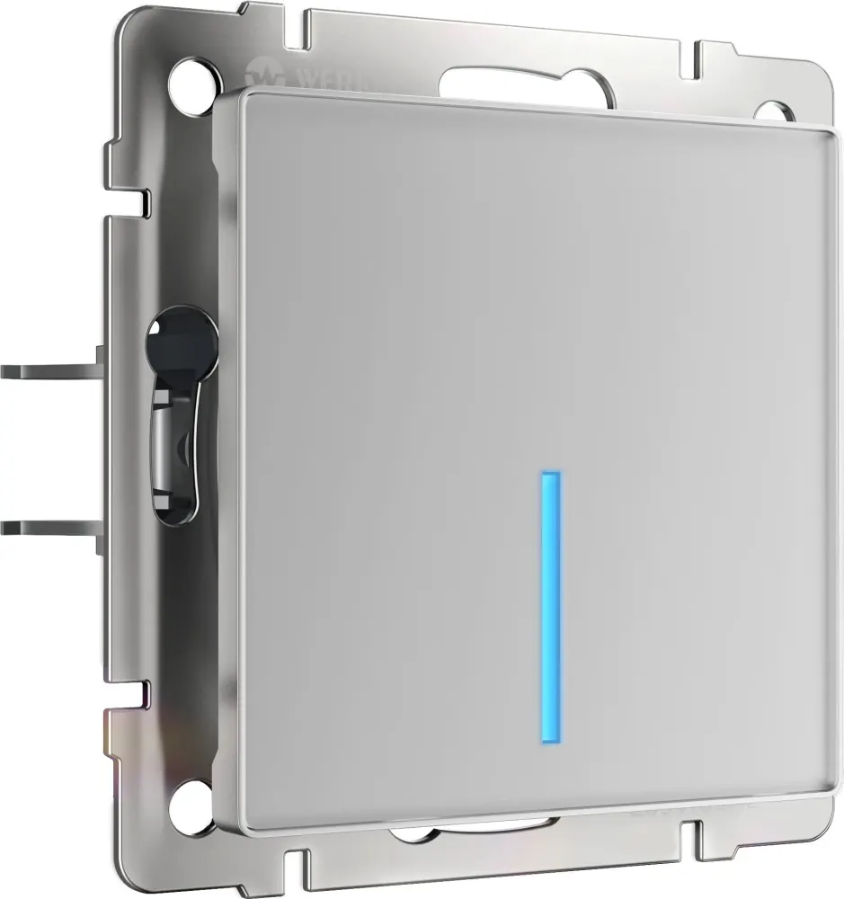 Сенсорный выключатель одноклавишный Умный дом с Wi-Fi (серебряный)