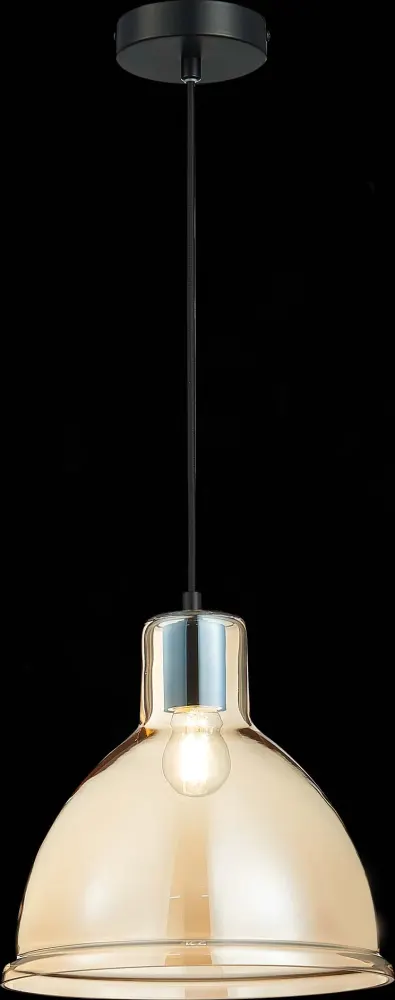 SLE114723-01 Подвес Черный/Янтарный E27 1*60W BACCHI